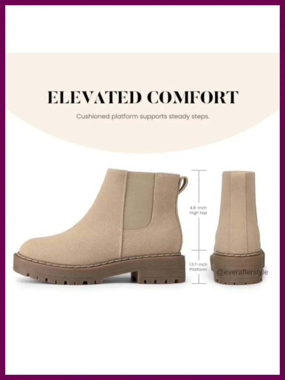 Women's Slip-On Platform Chelsea Ankle Boots Chunky Heel Suede
